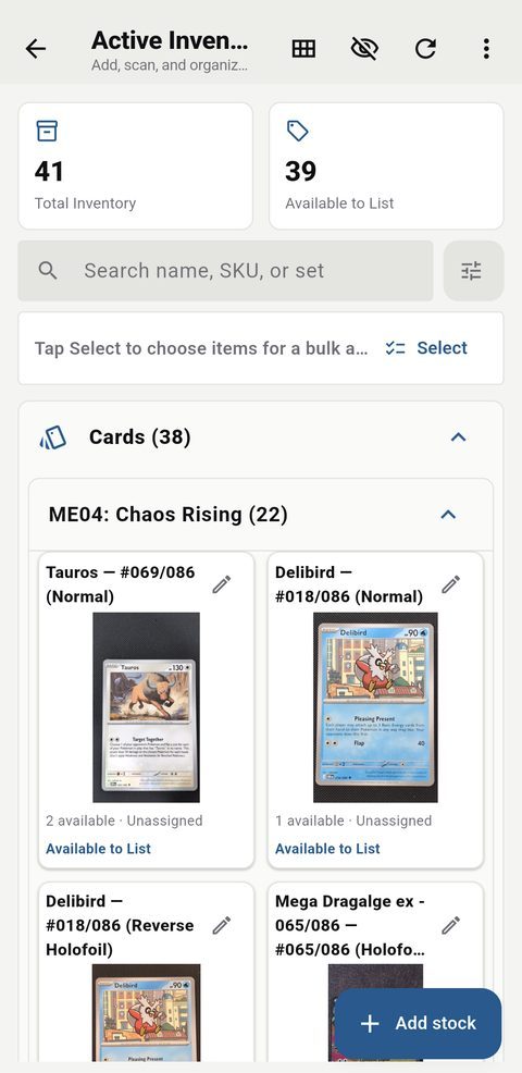 BinderTrax inventory and selling tools