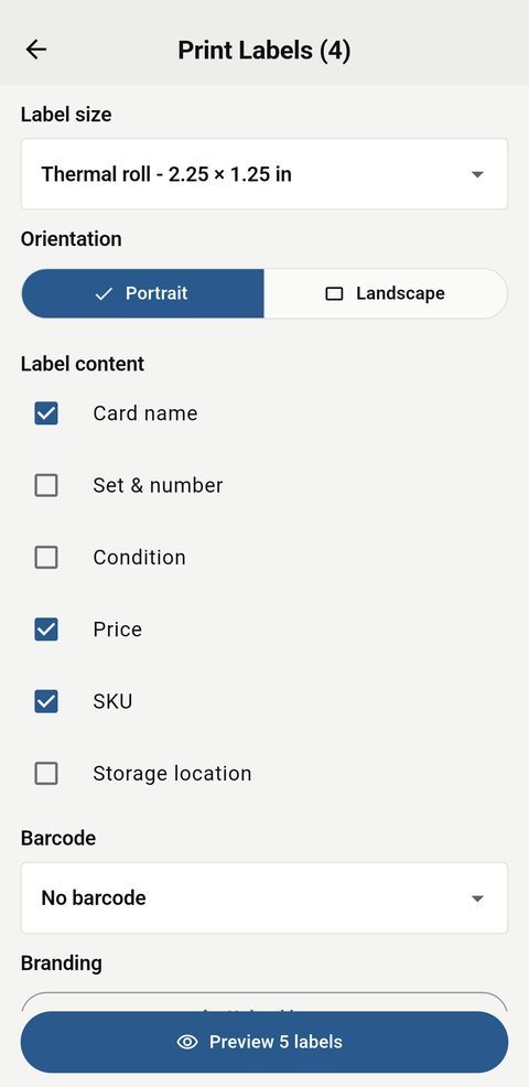 BinderTrax label setup
